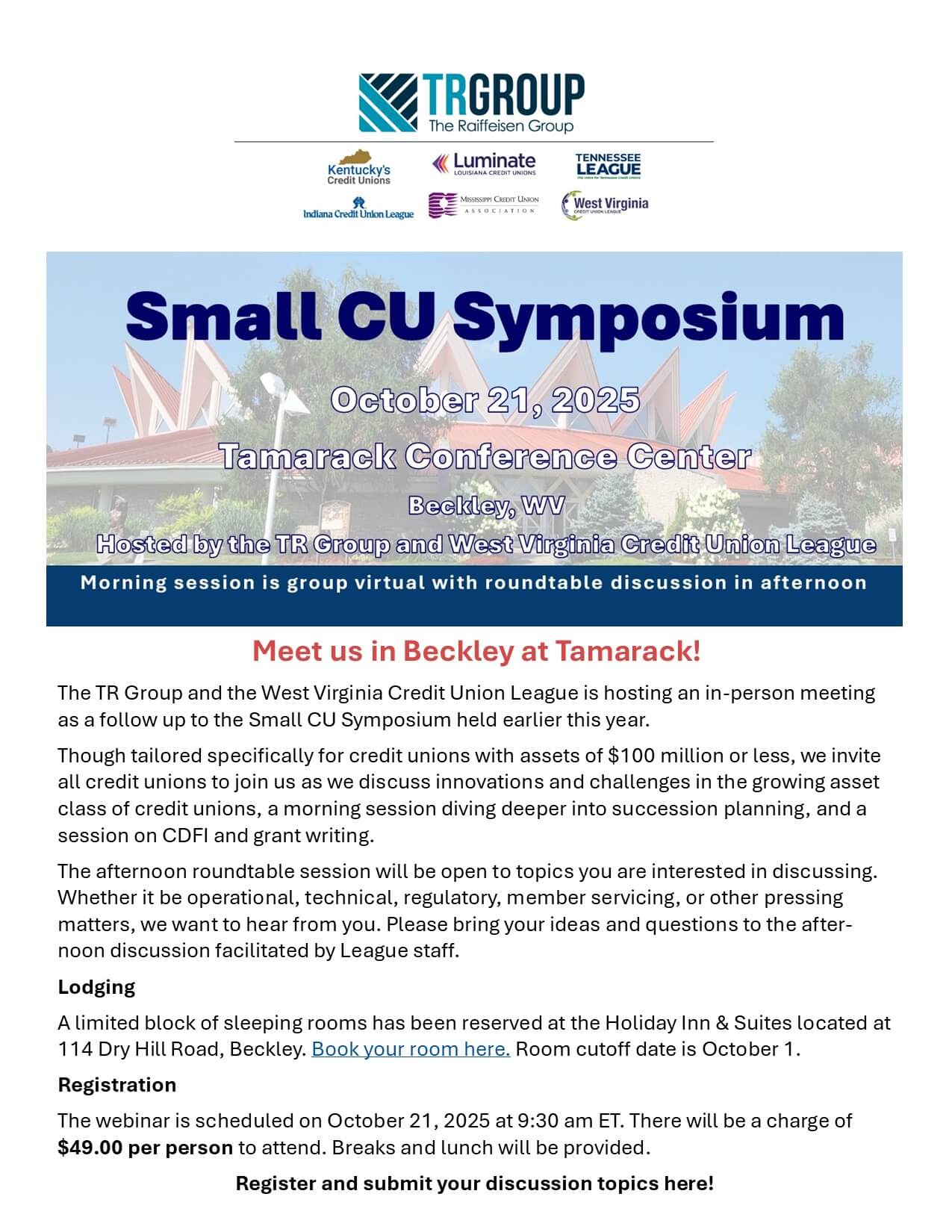 Small Credit Union Symposium: October 21, 2025